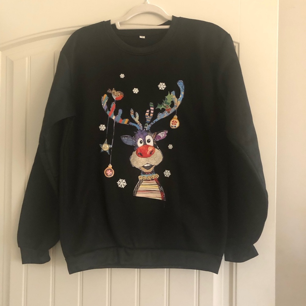 Cute reindeer Christmas sweatshirt